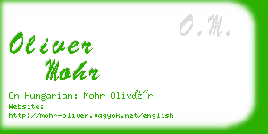 oliver mohr business card